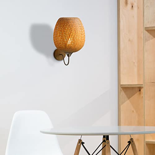 Aplique de pared de bambú boho chic para salón comedor y pasillos de entrada 5