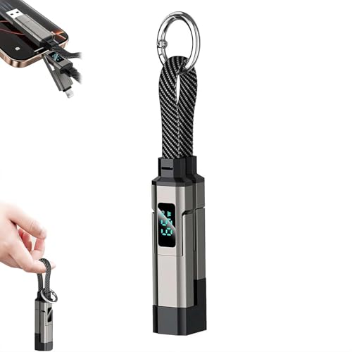 Image of Wefly 4-in-1 Keychain Cable 65W PD3.1 Fast Charge 40Gbps Data Transfer Digital Display 0.2m Portable for IOS /Phone /Laptop /Smartphone
