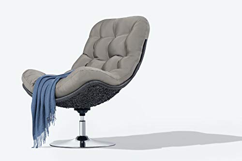 Mercury Relax Lounge Chair with Professional Garden Design -The Quiet- Swivel Chair with Cushion Lounge Chair for Living Room and Study dark grey
