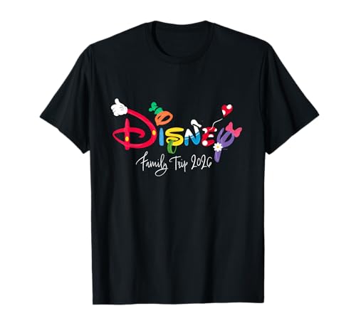 Disney Mickey & Friends Character Letters Family Trip 2026 T-Shirt