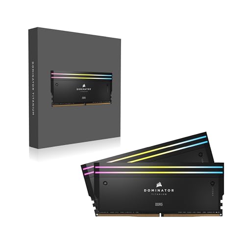 CORSAIR DOMINATOR TITANIUM RGB DDR5 RAM 96GB (2x48GB) 6800MHz CL40-50-50-110 1.4V Intel XMP 3.0 Memoria per Computer Desktop – Nero (CMP96GX5M2B6800C40) - RAM - Immagine 5