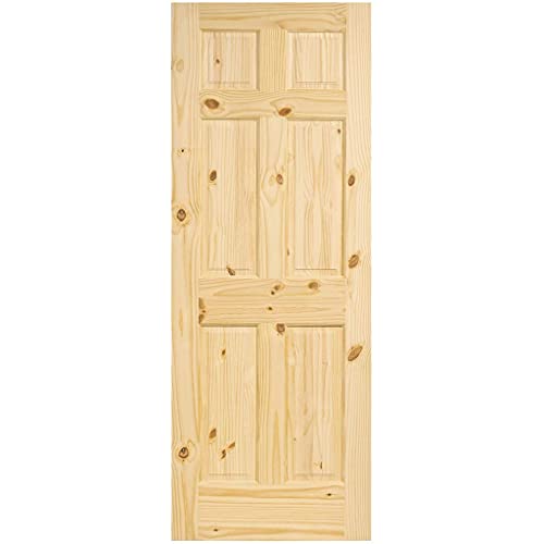 6 Panel Colonial Double Hip Knotty Clear Pine Interior Door Slab (32x80) Madcity Doors