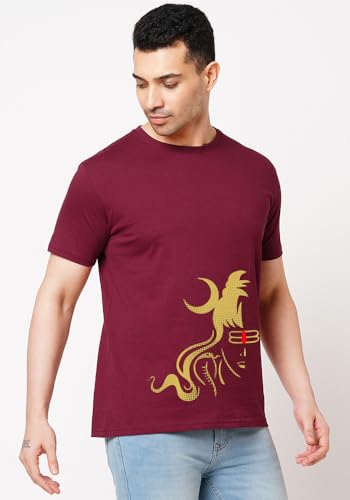 Image of Wear Your Opinion Men's S to 5XL Premium Combed Cotton Printed Half Sleeve T-Shirt (Design: Grunge Shiva)
