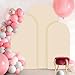 FOTSHARER Spandex Arch Backdrop Cover Set of 3 Beige Wedding Arch Cover 4FT 5FT 6FT Bolloon Arch Covers for Metal Backdrop Stand 2-Sided Arch Backdrop Stretchy Cover for Wedding Banquet Party Decor