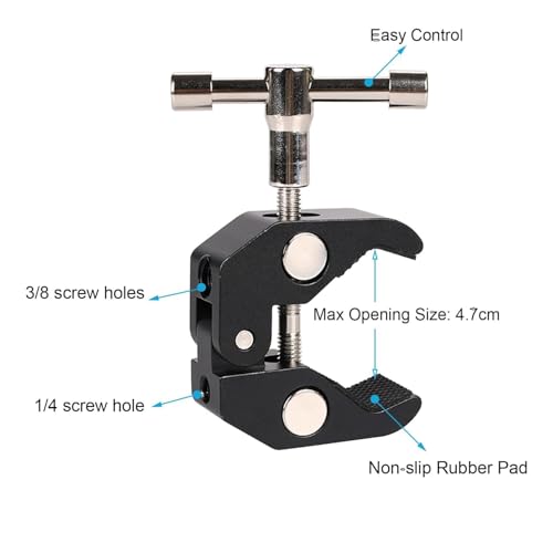 Image of PHOTOMAX 20 inch Magic Articulating Adjustable Arm with 1 /4 inch Tripod Screw Super Clamp for DSLR Camera, LCD Monitor, LED Lights, Flash Light, Microphone (20-Inch Magic arm)