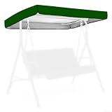Trayneel Copertura per dondolo a 3 posti, 164 x 114 x 15 cm, ricambio per dondolo da giardino, tessuto Oxford 420D, per esterni, patio, copertura per altalena, resistente alle intemperie, colore verde