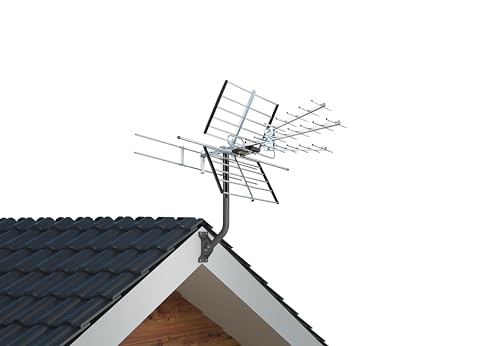 CEKAY Universal Pole Mount (1 1/2" Dia x 17" L) – Heavy Duty J Mount for Antenna, Starlink & Weather Station – Adjustable Pivot/Lock Bracket for Wall, Eave, Roof – Powder-Coated, Corrosion-Resistant