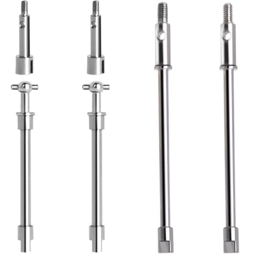 Axle Drive Shaft Front Rear CVD Set Steel Dogbone Axle Shaft for SCX24 Gladiator JLU Bronco C10 Deadbolt Plastic Axles Replacement(Front Rear)