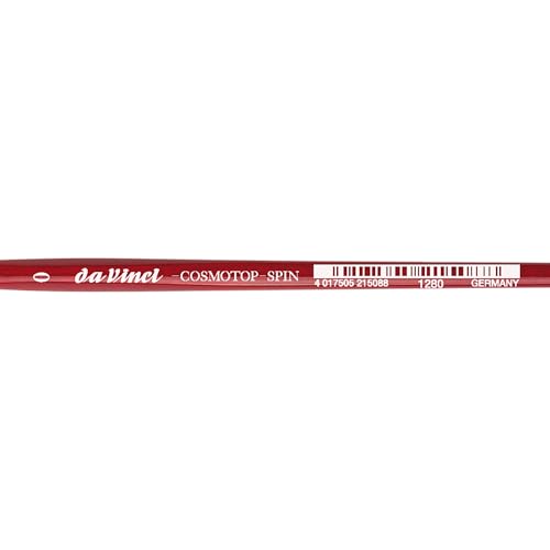 Image of da Vinci Watercolor Series 1280 CosmoTop Spin Paint Brush, Medium Needle-Sharp Liner Synthetic with Red Handle, Size 0