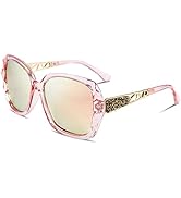 FEISEDY Sonnenbrille Damen Polarisiert Klassisch Groß Frauen Sonnenbrillen mit Strass Rahmen und ...