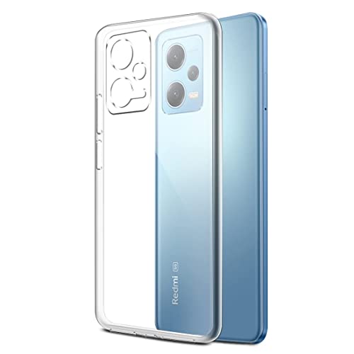 Image of NISHTECH for Redmi Note 12 5G, Poco X5 5G Premium Transparent Hybrid Soft Slim Dust Proof Back Case Cover Silicone with Camera Protection