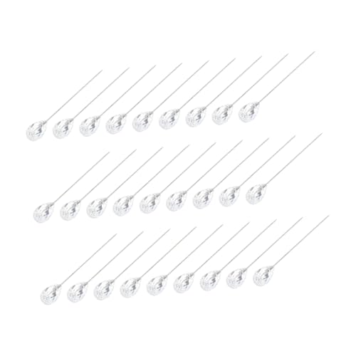 DOITOOL 100pcs Crystal Head Elegant Straight Head Corsage Pin Sewing Tools Silver Pins for Jewelry Making