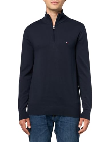 Tommy Hilfiger Men's Essential Cotton Quarter Zip Mock Sweater