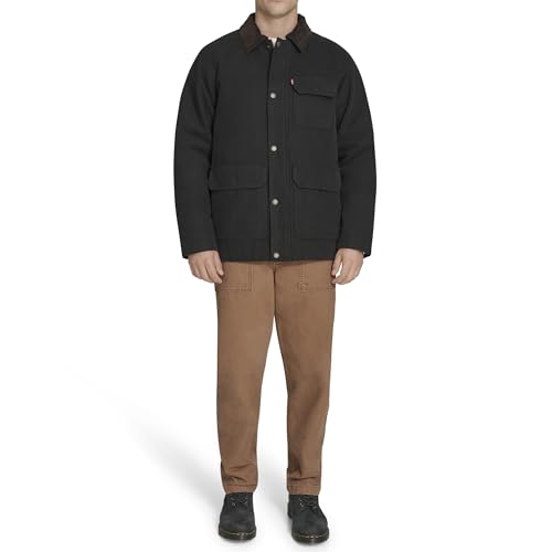 Levi's Men's Cotton Barn Jacket with Corduroy Collar, Black Canvas, XX-Large - image 5