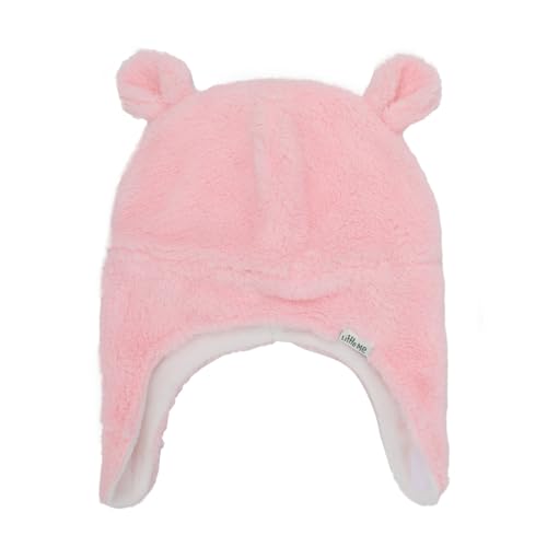 Little Me Pink Sherpa Lined Infant Pilot Cap and Mittens Set2