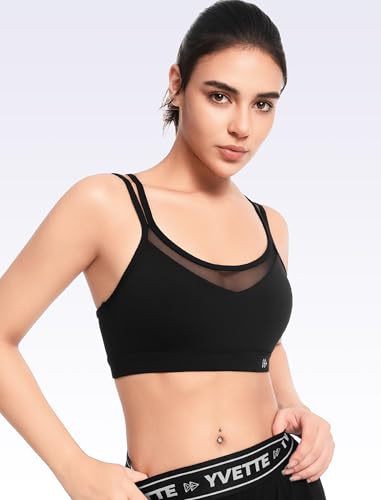 Image of Yvette Sports Bra Lightweight Cloud Series for Women Mesh Splicing Style