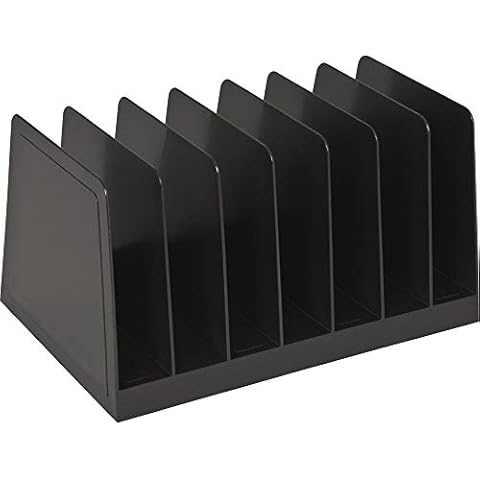 Desktop File Organizer, Mail Organizer, 7 Compartments Office File Sorter, for Easy access to your files, Invoices, Letters and more - 4.5" Height x 8.8" Width x 5.5" Depth - Black, Eco-Friendly Cover