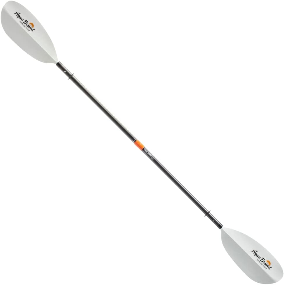 Aqua Bound Manta Ray Hybrid 4-Piece Kayak Paddle – Carbon Shaft, Fiberglass-Reinforced Nylon Dihedral Blades, Feathering for Touring and Recreational Kayaking