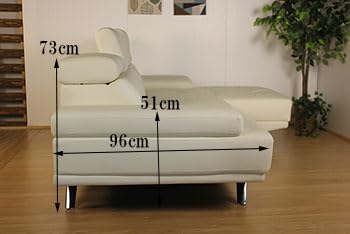 【定価23万円】可動式ヘッドレスト付 総本革アイボリーソファ✨三人掛け Amazon｜関東まで 可動式ヘッドレスト付き 本革カウチソファ (座って右