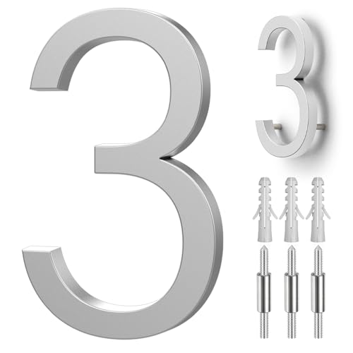 Numéros de maison en métal anti-rouille argent extérieur haute visibilité