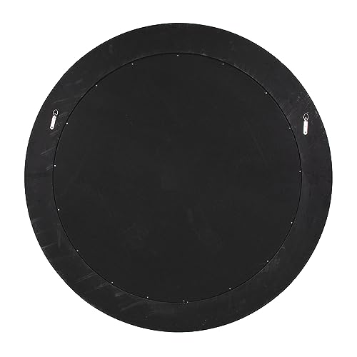 Image of Howard Elliott Bergman Big Round Mirror for Wall Decor, White Mirror with Starburst Effect, Modern Large Circular Hanging Wall Vanity Mirror for Living Room, Bathroom or Entryway, 54 x 54 Inch