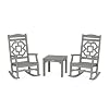 MARTHA STEWART PWS1560 1 GY Chinoiserie 3 Piece Rocking Chair Set Slate Grey