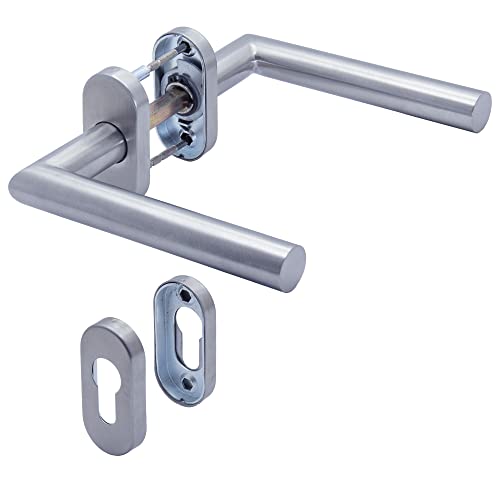 Generic APECS Türgriffe auf ovaler Rosette aus Edelstahl für Haustür und...