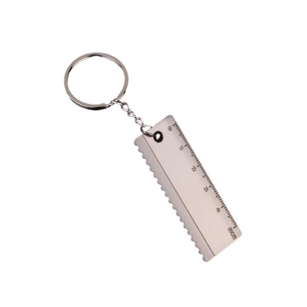 Arfuka Men's Silver Keyring Mini Ruler Pendant Keychain Metal Key Ring Christmas Birthday Gift Key Chain For And Wo