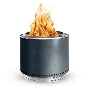 Solo Stove Feuerschale Bonfire 2.0 mit Standfuß | Feuerstelle für Raucharme Holzverbrennung, Herausnehmbare Auffangschale, Mobile Outdoor Feuertonne, Edelstahl, 49,5×44,5cm, 11,4kg, Grau