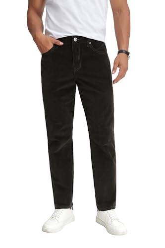 TEGIAS Men's Corduroy Pants Fashion Slim Casual Dress Pants