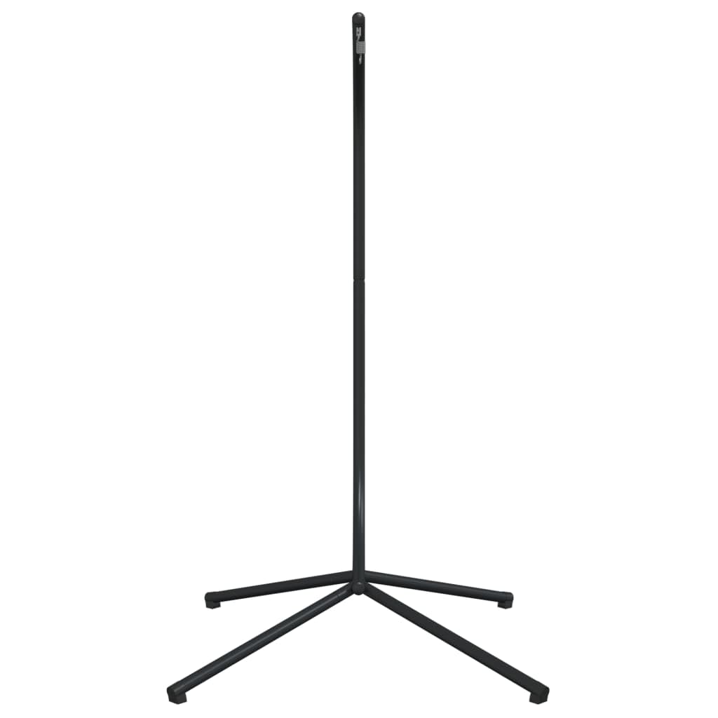 Cadre de fauteuil suspendu noir en acier avec construction en forme de C et pied en croix, 104 x 100 x 197 cm, 150 kg, convient pour jardin, balcon, terrasse, extérieur, salon de détente