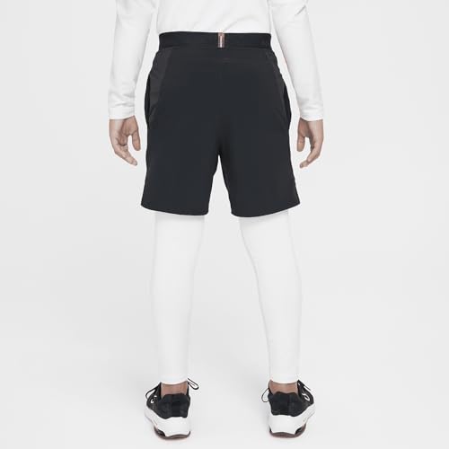 Nike Pro Warm Big Kids' (Boys') Dri-FIT Training Tights (HF4364-100, White/Black)2
