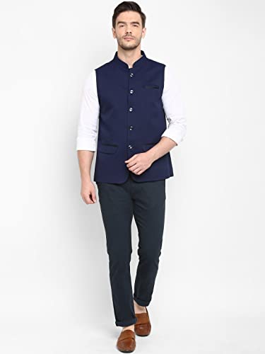 Image of hangup Men's Printed Cotton Nehru Jacket /waist coat, color Green. Size 38 (170A PrintedDup Nehru)
