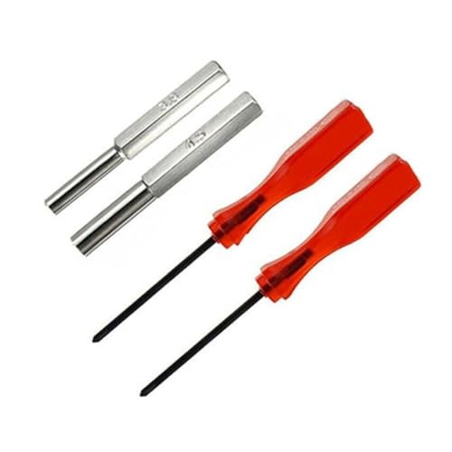 Juego de destornilladores de punta de seguridad de acero inoxidable de 3,8 mm + 4,5 mm con puntas Y y + para Nintendo y para reparación de cartuchos de juegos SEGA, mango ergonómico antideslizante