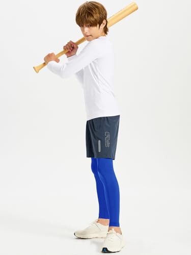 DEVOROPA Youth Boys' Compression Leggings Sports Tights Fleece Lined Thermal Base Layer Pants4