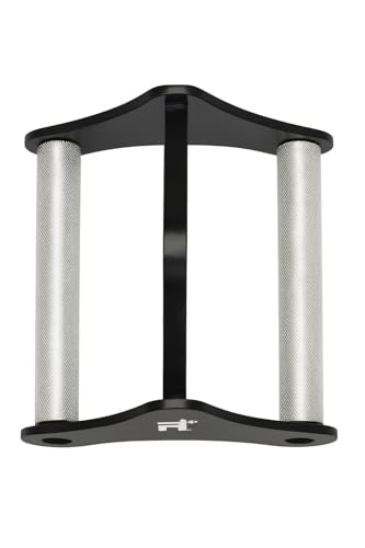 Image of Double D Row Handle Cable Attachment, Aluminium Construction, Ergonomic Non-Slip Grip for Weight Training