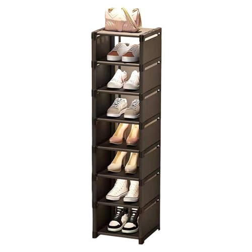 Organiseur de chaussures compact noir : étagère empilable et boîte de rangement multicouche - 7