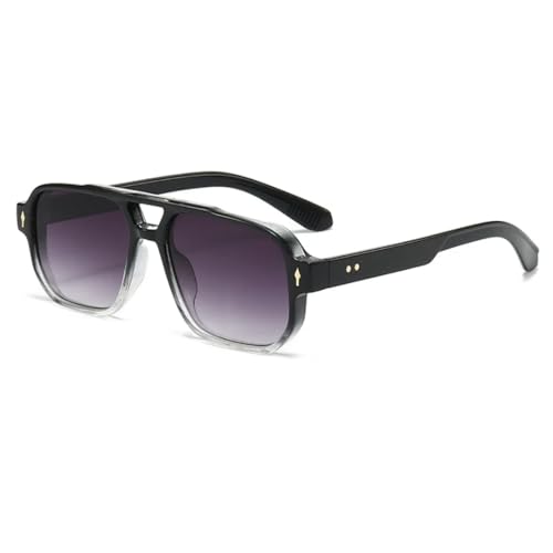 Lunettes de soleil rétro double pont tendance pour homme et femme UV400
