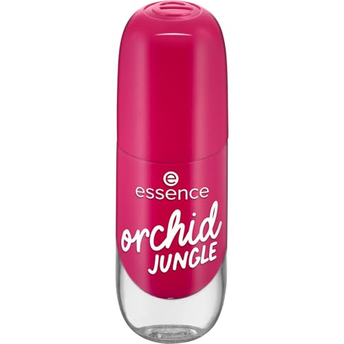 essence gel nail colour 12 orchid JUNGLE, langanhaltender Nagellack, schnelltrocknend, farbintensiv, glänzend, vegan, gedecktes rot, 8 ml