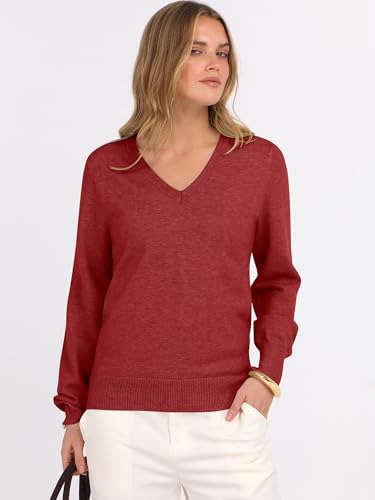 Image of ANRABESS Women's Long Sleeve V Neck Basic Sweaters | Classic Pullover Tops,Soft Loose,Business Casual Work,Travel Vacation,All Day Wear,Fall Spring Outfits,Winter Layer Clothing