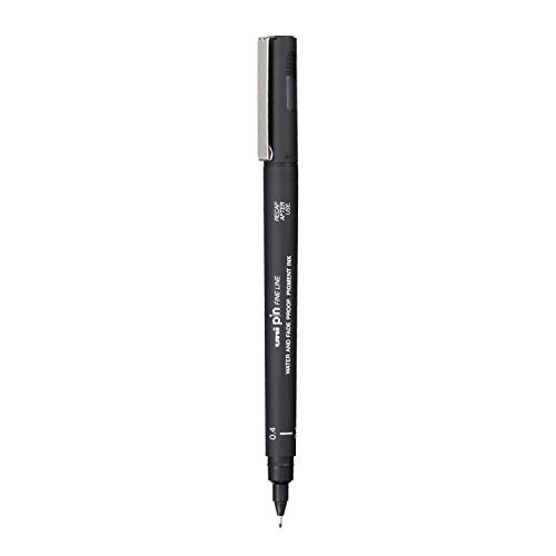 Image of uni-ball PIN-200 0.4 mm Fineliner Drawing Pen, Black Ink, Pack of 3