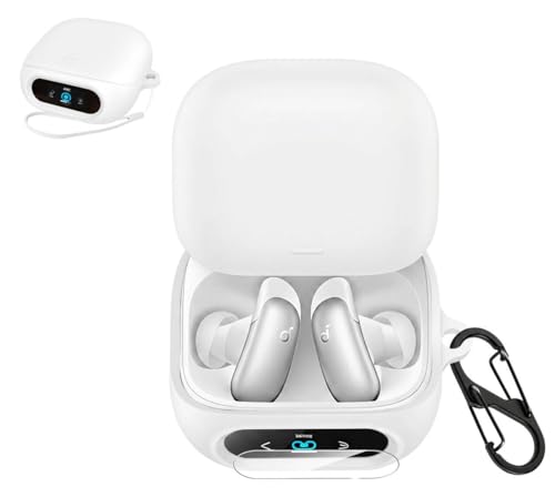 �y1+1���Z�b�g�zHVUYAL�P�[�X+�t�B���� For Anker Soundcore Liberty 5 Pro ��p�̃V���R���ی�P�[�X���A�ی�t�B����1���ƃZ�b�g�ł��͂����܂� �V���R���f�ނ̏_�炩���Ƒϋv���ŁA���g���̃C���z����S���ʂ�����A����