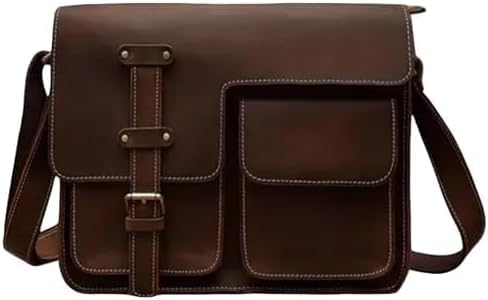 Bolso Mensajero Vintage de Cuero para Tablet para Hombre miniatura 1