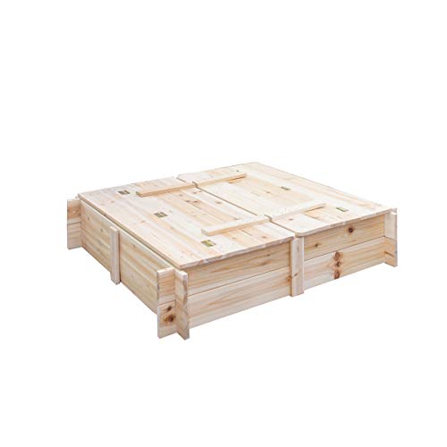 Be Mindful Solid Wood Sandbox for Outdoor Play (Large) - Thumbnail 3