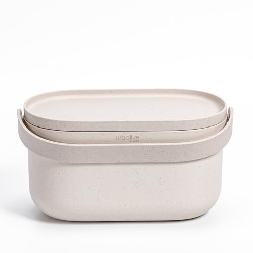 Urbalive Design Biomülleimer Küche 4L - Komposteimer Küche mit Deckel - Kleiner Mülleimer für alltäglichen Biomüll - Spülmaschinenfest - Mit Kaffeesatz-Beimischung hergestellt, inkl Biomüllbeutel