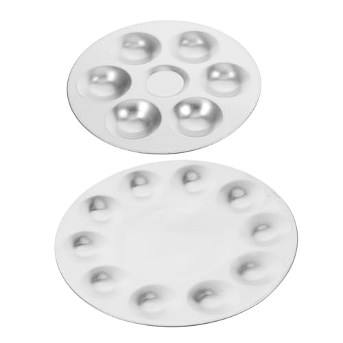 Housoutil 2PCS Paint for Watercolor Gouache Lightweight Mixing Trays Styles for Artists DIY Craft Projects