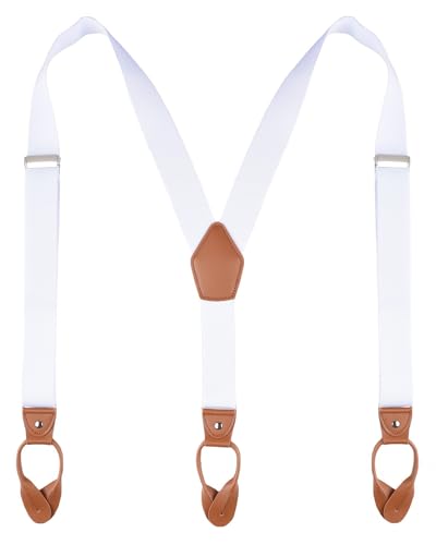 Image of Suspenders for Men Button End Adjustable Y-Back Elastic 47 Inches