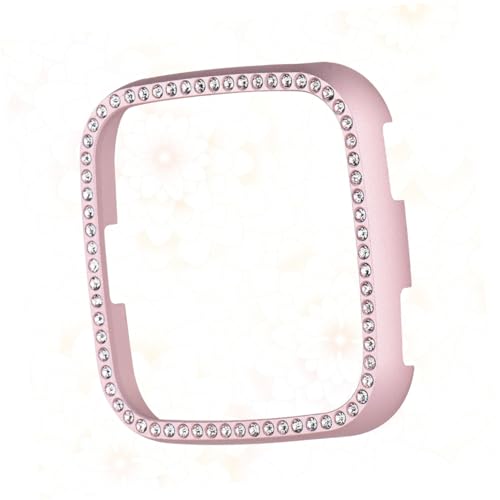 Funda protectora para reloj y marco inoxidable con diamantes rosa 7
