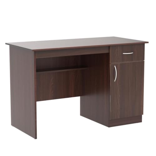 Image of TEKAVO Cron Computer Table for Home pc with Storage Drawer | Office Laptop Table for Work from Home |110L x 50W x 74.5H CM | Brown