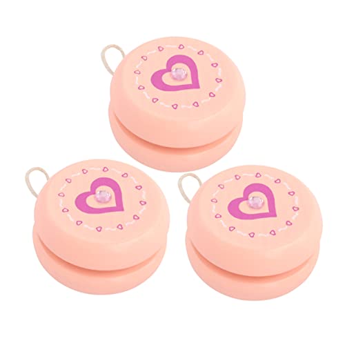 GALPADA 3Pcs Wooden Yoyo Creative Educational Playthings for Boys Heart Design for Developing Coordination and Wrist Strength for Playdates and Parties